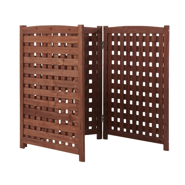 English Elm 3-panel Outdoor Slatted Wood Enclosure Screen for Ac Units Patios and Garden Areas Brown W2640P290517