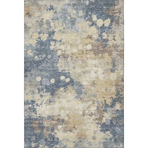 HomeRoots 10' X 14' Gold and Blue Abstract Area Rug - Stylish, Washable, UV-Protected & Family-Friendly Décor 710334
