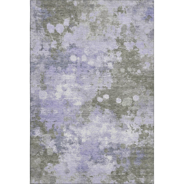 HomeRoots 5' X 8' Abstract Lavender and Taupe Area Rug - Washable, UV Protected, Family-Friendly Design 710336