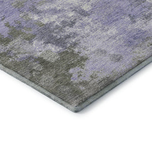 HomeRoots 5' X 8' Abstract Lavender and Taupe Area Rug - Washable, UV Protected, Family-Friendly Design 710336