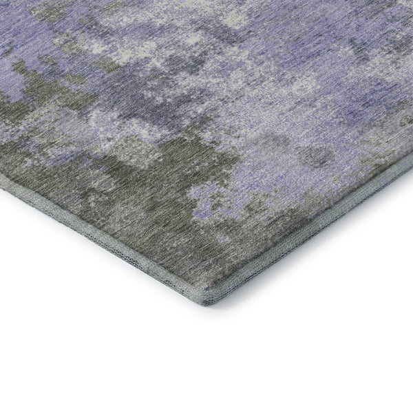 HomeRoots 5' X 8' Abstract Lavender and Taupe Area Rug - Washable, UV Protected, Family-Friendly Design 710336