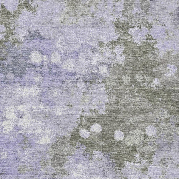 HomeRoots 5' X 8' Abstract Lavender and Taupe Area Rug - Washable, UV Protected, Family-Friendly Design 710336