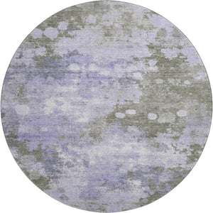 HomeRoots 8' X 10' Plush Lavender & Taupe Abstract Washable Area Rug with UV Protection for Home Comfort 710338