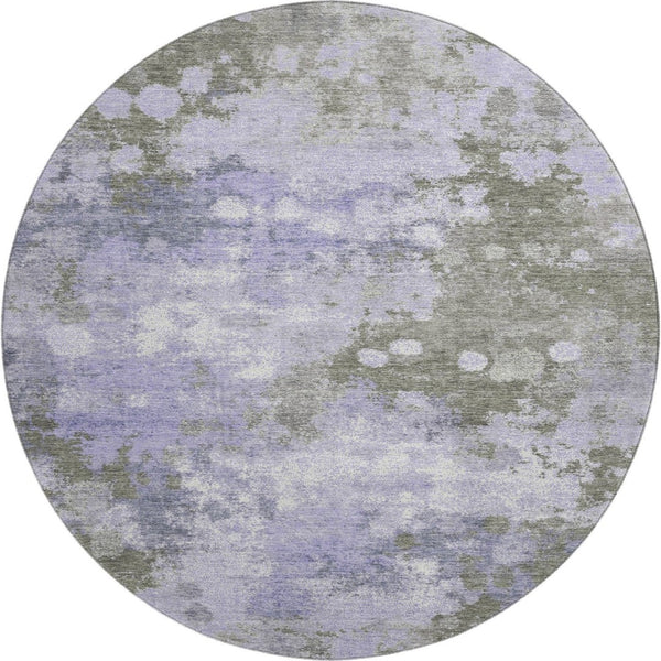 HomeRoots 8' X 10' Plush Lavender & Taupe Abstract Washable Area Rug with UV Protection for Home Comfort 710338