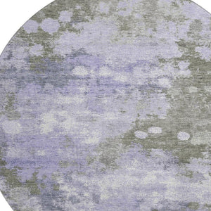 HomeRoots 8' X 10' Plush Lavender & Taupe Abstract Washable Area Rug with UV Protection for Home Comfort 710338
