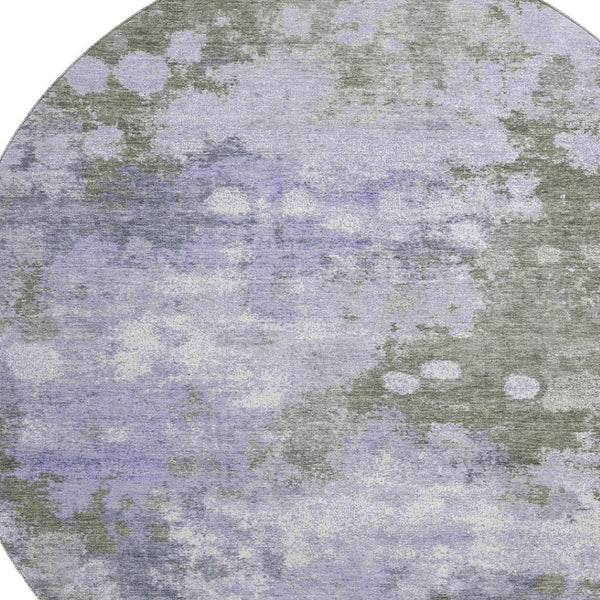 HomeRoots 8' X 10' Plush Lavender & Taupe Abstract Washable Area Rug with UV Protection for Home Comfort 710338