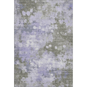 HomeRoots 10' X 14' Stylish Lavender & Taupe Abstract Washable Area Rug with UV Protection for Modern Homes 710340