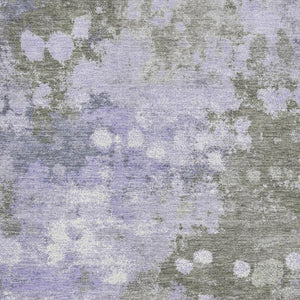 HomeRoots 10' X 14' Stylish Lavender & Taupe Abstract Washable Area Rug with UV Protection for Modern Homes 710340