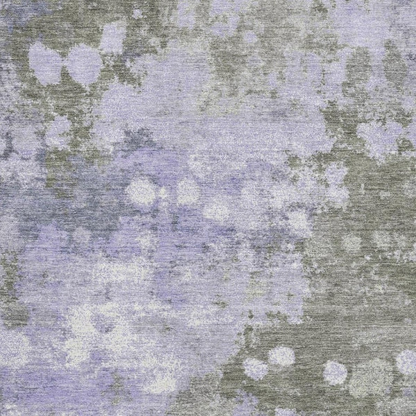 HomeRoots 10' X 14' Stylish Lavender & Taupe Abstract Washable Area Rug with UV Protection for Modern Homes 710340