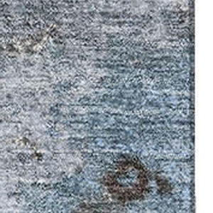 HomeRoots 5' X 8' Sky Blue & Brown Abstract Washable Area Rug with UV Protection for Modern Living Spaces 710348