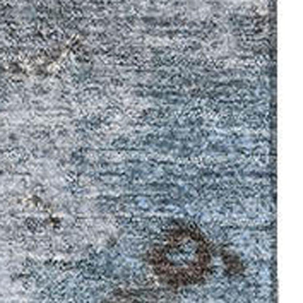 HomeRoots 5' X 8' Sky Blue & Brown Abstract Washable Area Rug with UV Protection for Modern Living Spaces 710348