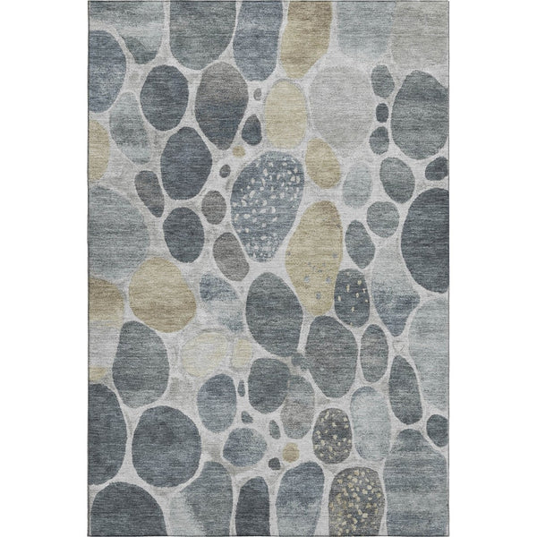 HomeRoots 10' X 14' Pewter Beige & Gray Geometric Washable Area Rug - UV Protected, Durable & Stylish Design 710370