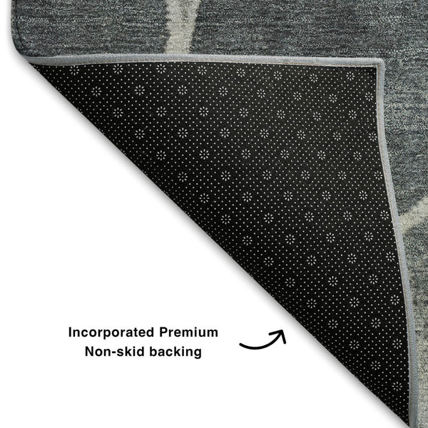 HomeRoots 10' X 14' Pewter Beige & Gray Geometric Washable Area Rug - UV Protected, Durable & Stylish Design 710370