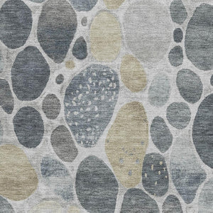 HomeRoots 10' X 14' Pewter Beige & Gray Geometric Washable Area Rug - UV Protected, Durable & Stylish Design 710370