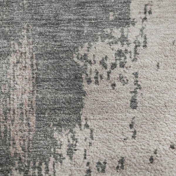 HomeRoots 5' X 8' Abstract Washable Area Rug in Blush Beige & Sage - Durable, UV Protected, Easy-Care Design 710378