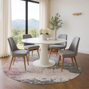 HomeRoots 8' X 10' Washable Blush Beige & Sage Abstract Area Rug – Durable, UV-Protected, Perfect for Families! 710380