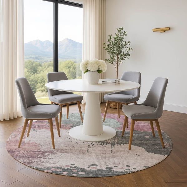 HomeRoots 8' X 10' Washable Blush Beige & Sage Abstract Area Rug – Durable, UV-Protected, Perfect for Families! 710380
