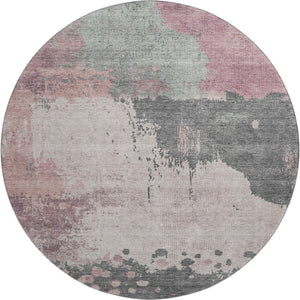 HomeRoots 8' X 10' Washable Blush Beige & Sage Abstract Area Rug – Durable, UV-Protected, Perfect for Families! 710380
