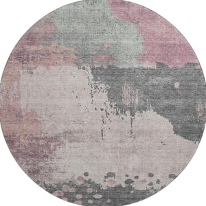 HomeRoots 8' X 10' Washable Blush Beige & Sage Abstract Area Rug – Durable, UV-Protected, Perfect for Families! 710380