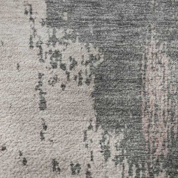 HomeRoots 9' X 12' Blush Beige & Sage Abstract Washable Area Rug - UV Protected, Durable, Kid & Pet Friendly! 710381