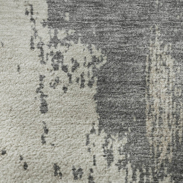 HomeRoots 8' X 10' Stylish Khaki Taupe & Copper Abstract Washable Area Rug with UV Protection & Durability 710386