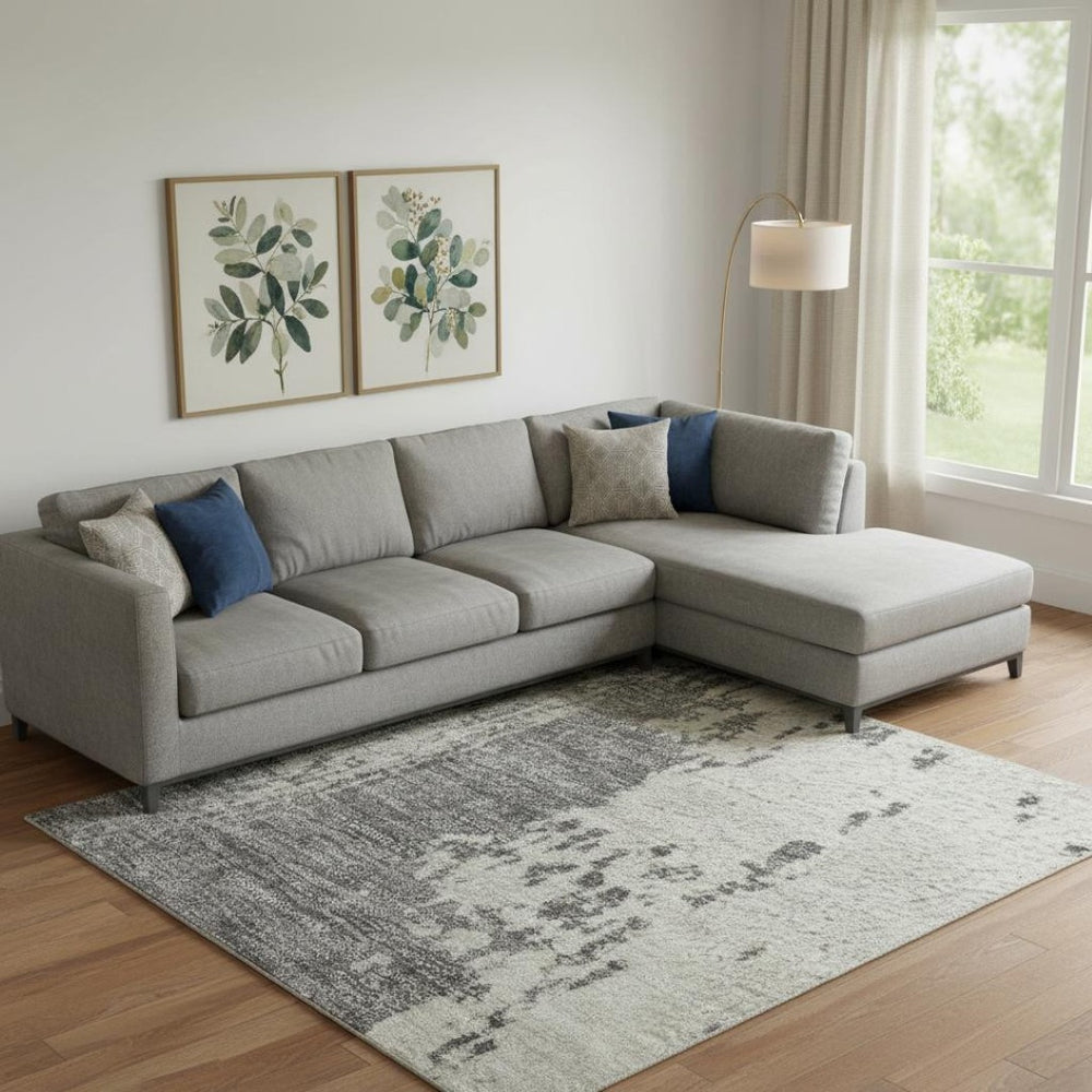 HomeRoots 10' Khaki Taupe & Copper Abstract Washable Area Rug – UV Protected, Durable, Stain Resistant Design 710388