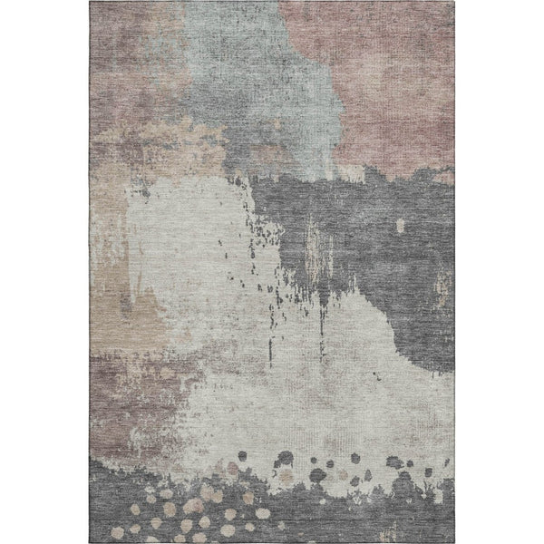 HomeRoots 10' Khaki Taupe & Copper Abstract Washable Area Rug – UV Protected, Durable, Stain Resistant Design 710388