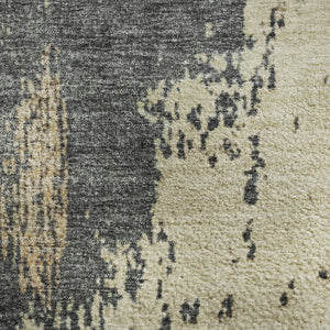 HomeRoots 5' X 8' Stylish Rust Beige and Blue Abstract Washable Area Rug with UV Protection for Modern Homes 710390