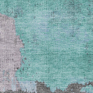HomeRoots 5' X 8' Teal And Taupe Abstract Area Rug - Washable, UV Protected, Stain Resistant for Busy Homes 710396