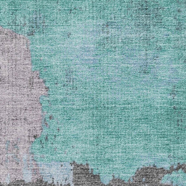 HomeRoots 5' X 8' Teal And Taupe Abstract Area Rug - Washable, UV Protected, Stain Resistant for Busy Homes 710396