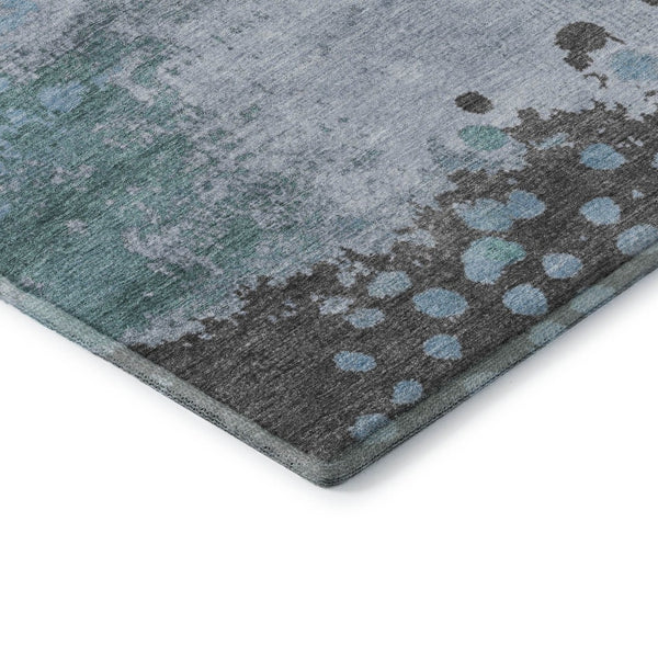 HomeRoots 9' X 12' Teal And Taupe Abstract Washable Area Rug - UV Protected, Stain-Resistant & Durable Design 710399