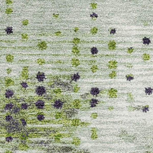 HomeRoots 5' X 8' Artichoke Green & Eggplant Geometric Washable Area Rug - UV Protected, Pet-Friendly Style! 710402