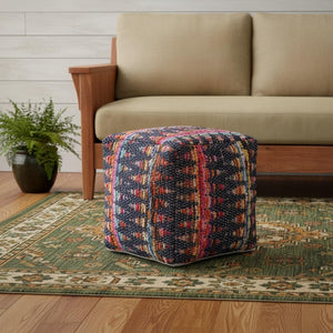 HomeRoots 8' X 10' Washable Geometric Area Rug in Artichoke Green & Eggplant - UV Protected, Pet-Friendly Design 710405