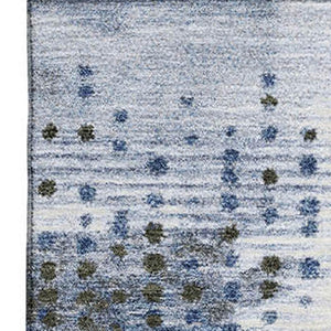 HomeRoots 18" Blue Boucle Pouf Ottoman - Modern Textured Accent for Living Room, Bedroom & Small Spaces 710423