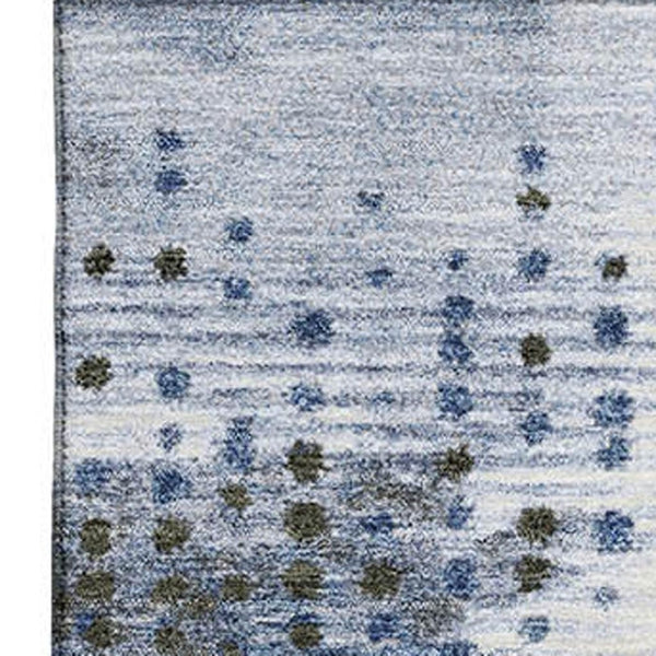 HomeRoots 18" Blue Boucle Pouf Ottoman - Modern Textured Accent for Living Room, Bedroom & Small Spaces 710423