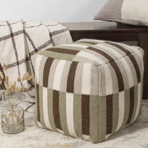 HomeRoots 8' Denim Blue & Chocolate Geometric Washable Round Rug - UV Protection, Durable & Stylish Design 710426