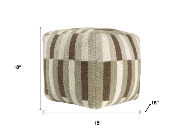 HomeRoots 8' Denim Blue & Chocolate Geometric Washable Round Rug - UV Protection, Durable & Stylish Design 710426