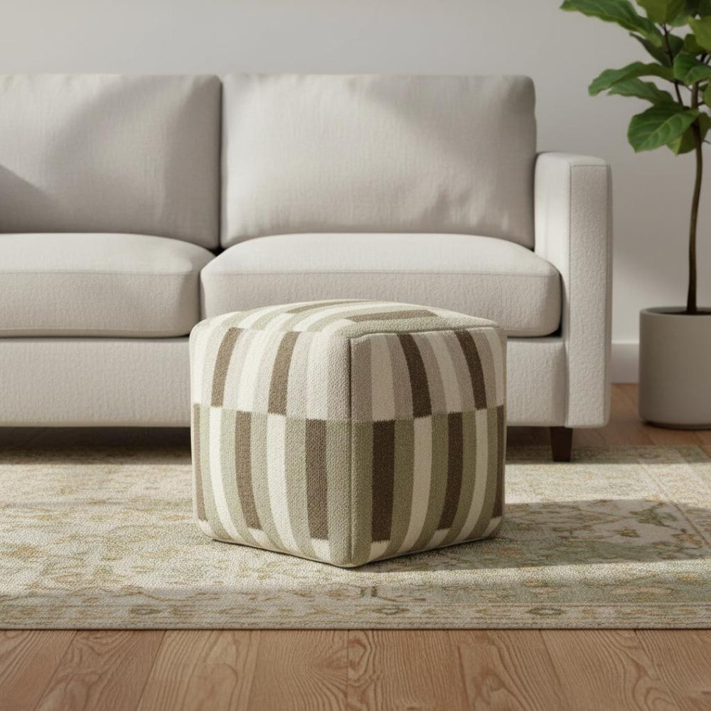 HomeRoots 8' Denim Blue & Chocolate Geometric Washable Round Rug - UV Protection, Durable & Stylish Design 710426