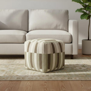 HomeRoots 8' Denim Blue & Chocolate Geometric Washable Round Rug - UV Protection, Durable & Stylish Design 710426
