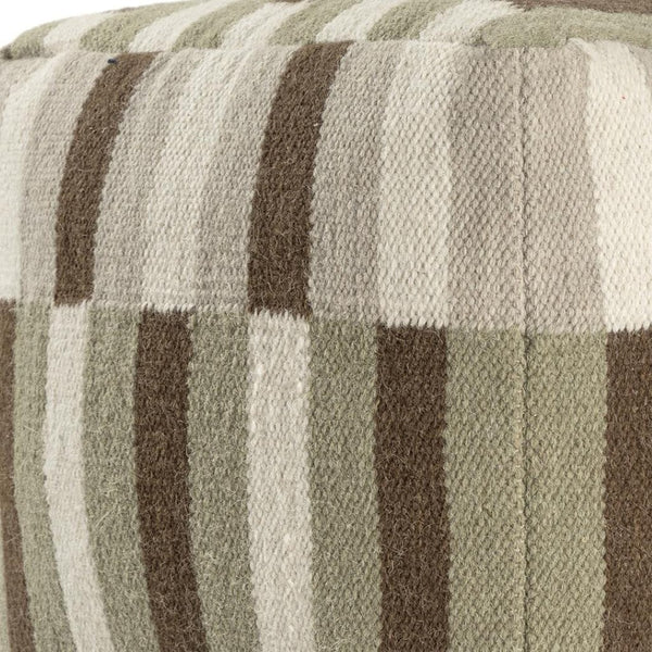 HomeRoots 8' Denim Blue & Chocolate Geometric Washable Round Rug - UV Protection, Durable & Stylish Design 710426