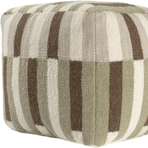HomeRoots 8' Denim Blue & Chocolate Geometric Washable Round Rug - UV Protection, Durable & Stylish Design 710426