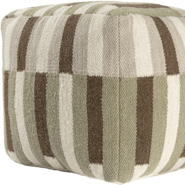 HomeRoots 8' Denim Blue & Chocolate Geometric Washable Round Rug - UV Protection, Durable & Stylish Design 710426