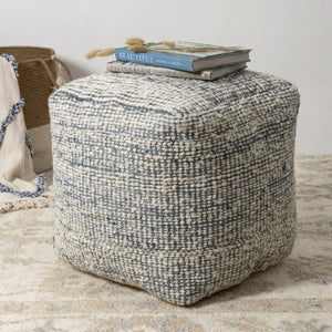 HomeRoots 9' X 12' Denim Blue & Chocolate Geometric Washable Area Rug with UV Protection for Modern Homes 710430