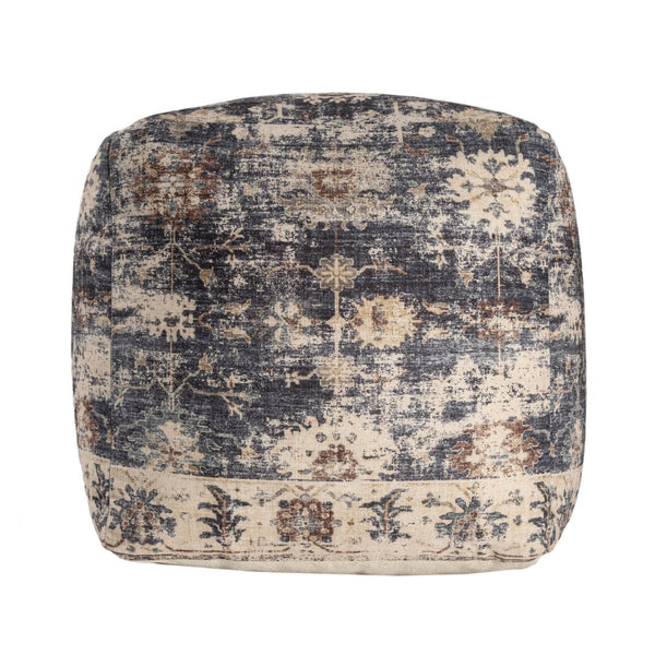 HomeRoots 8' X 10' Washable Linen & Blue Geometric Area Rug - Stylish, Durable, Pet-Friendly for High Traffic Areas 710440
