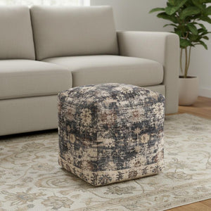 HomeRoots 8' X 10' Washable Linen & Blue Geometric Area Rug - Stylish, Durable, Pet-Friendly for High Traffic Areas 710440