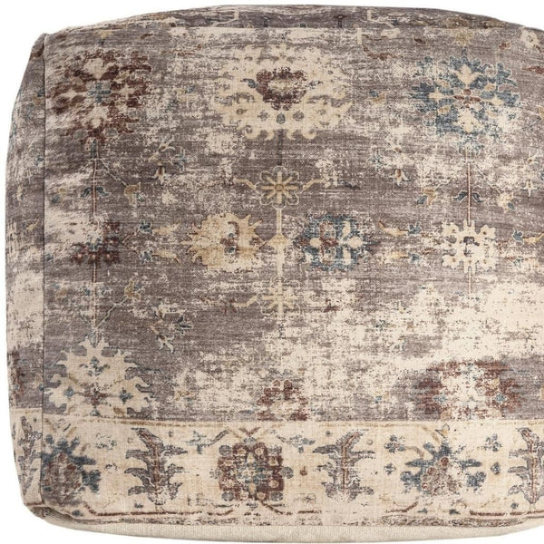 HomeRoots 9' X 12' Stylish Linen & Blue Geometric Area Rug - Washable, Stain-Resistant, UV Protected Design 710442