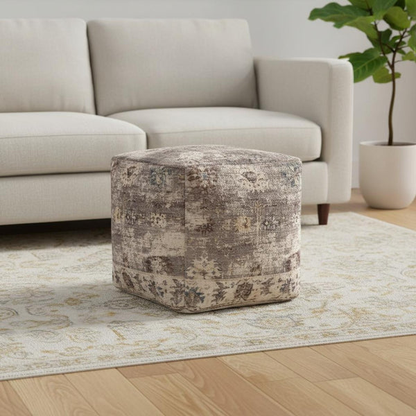 HomeRoots 9' X 12' Stylish Linen & Blue Geometric Area Rug - Washable, Stain-Resistant, UV Protected Design 710442