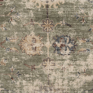 HomeRoots 10' X 14' Stylish Linen and Blue Geometric Area Rug - Washable, UV Protected, Pet-Friendly Design 710444