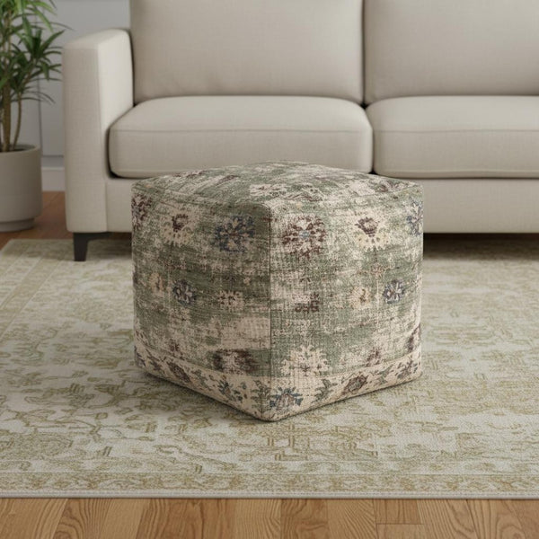 HomeRoots 10' X 14' Stylish Linen and Blue Geometric Area Rug - Washable, UV Protected, Pet-Friendly Design 710444