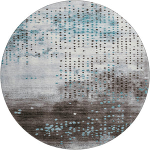 HomeRoots 8' X 10' Teal & Chocolate Geometric Washable Area Rug – Durable, UV-Protected, Easy-Care Design! 710451